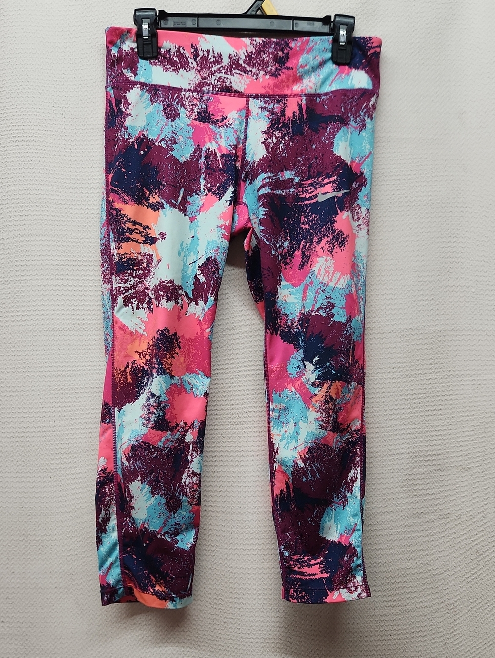 Nike Girls Multicolor Abstract Print Leggings - Pink, Blue, Purple